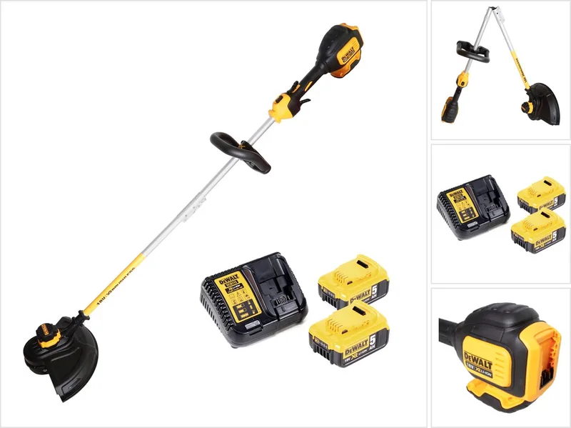 DCM 561 PBS accu grastrimmer 18V Brushless + 2x accu 5.0Ah + lader von DEWALT – Produktbild