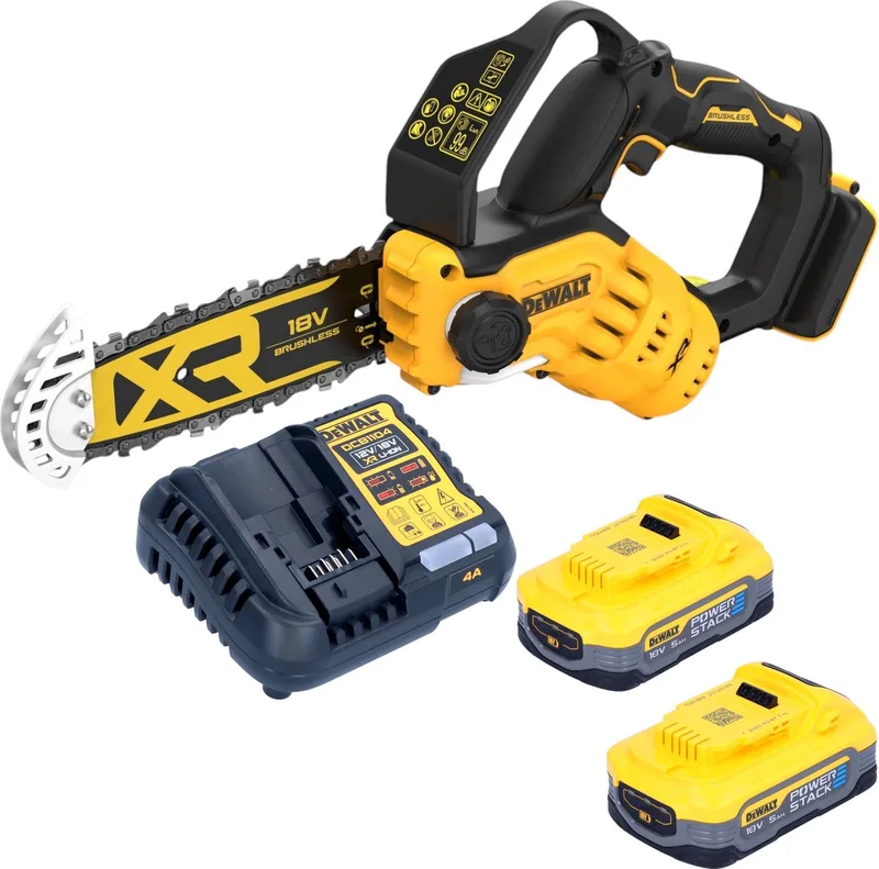 DCMPS 520 H2 accu-snoeizaag 18 V 20 cm borstelloos + 2x Powerstack accu 5.0 Ah + lader fra DEWALT – produktbillede