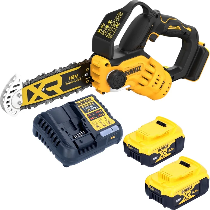 DCMPS 520 P2 accusnoeizaag 18 V 20 cm borstelloos + 2x accu 5.0 Ah + lader van DEWALT – productafbeelding