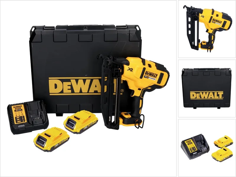DCN660D2 18V Li-Ion Accu afwerk tacker set (2x 2.0Ah accu) in koffer - 32-63mm - 16 Gauge - koolborstelloos de DEWALT – image du produit
