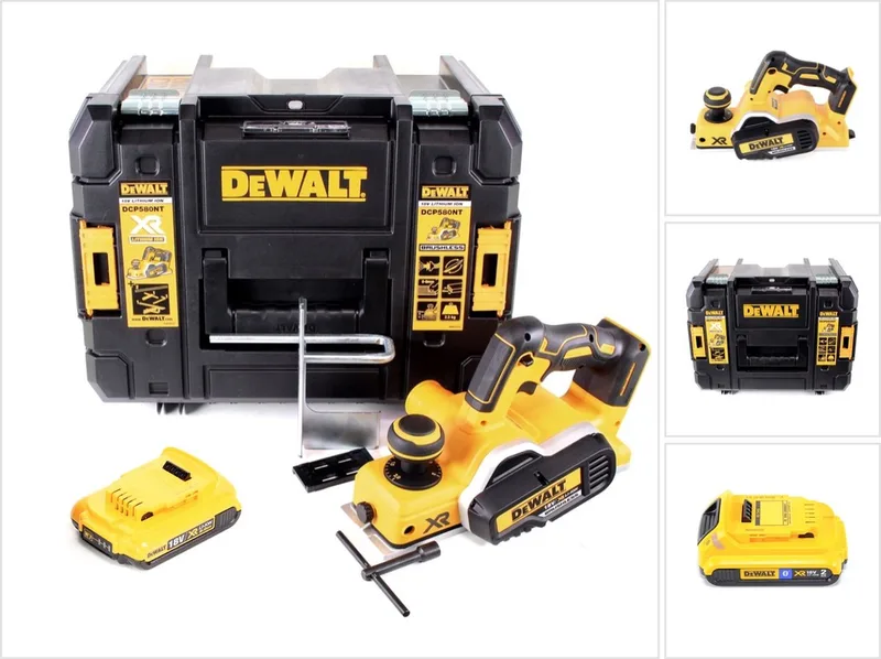DCP 580 NT accuschaafmachine 18V 82mm + 1x accu 2.0Ah + TSTAK - zonder lader von DEWALT – Produktbild
