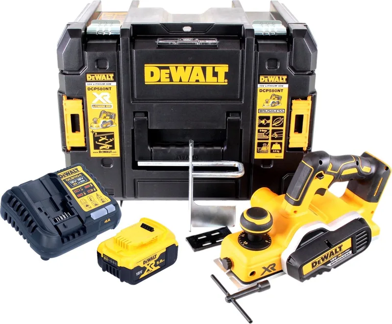 DCP 580 P1 accuschaafmachine 18V 82mm + 1x accu 5.0Ah + lader + TSTAK de DEWALT – image du produit