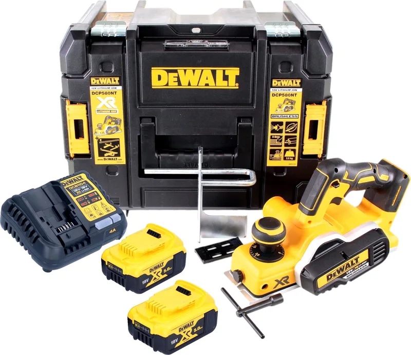 DCP 580 P2 accuschaafmachine 18V 82mm + 2x accu 5.0Ah + lader + TSTAK by DEWALT – product image
