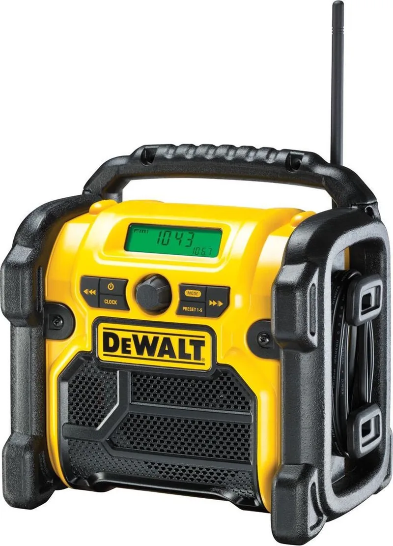 DCR019 10.8-18V Li-Ion Accu bouwradio - werkt op netstroom & accu van DEWALT, Zwart – productafbeelding