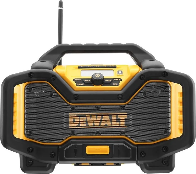 DCR027 18V Li-Ion accu DAB+ Bouwradio met oplaadfunctie - werkt op netstroom & accu van DEWALT, Geel – productafbeelding