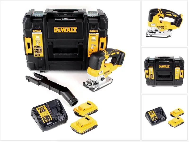DCS 334 D2 accu pendelzaag 18V borstelloos + 2x accu 2,0Ah + oplader + TSTAK de DEWALT – image du produit
