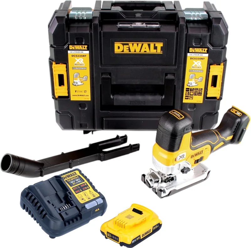 DCS 335 D1 accudecoupeerzaag 18V + 1x accu 2.0 Ah + 1x snellader in TSTAK de DEWALT – image du produit