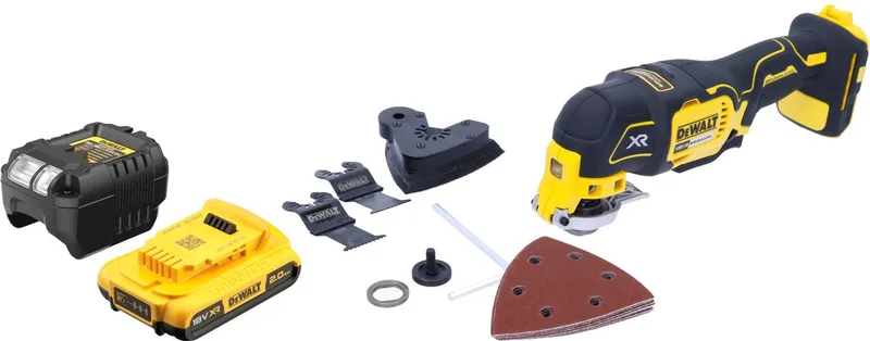 DCS 355 D1 accu-oscillator multitool 18 V borstelloos + 1x accu 2,0 Ah + oplader + accessoires by DEWALT – product image