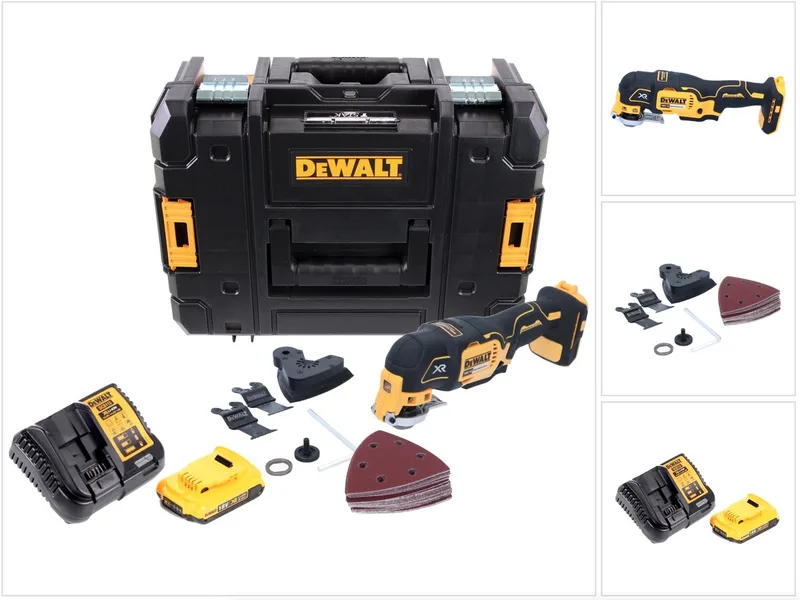 DCS 355 D1 accu-oscillator multitool 18 V borstelloos + 1x accu 2,0 Ah + oplader + accessoires + TSTAK de DEWALT – image du produit