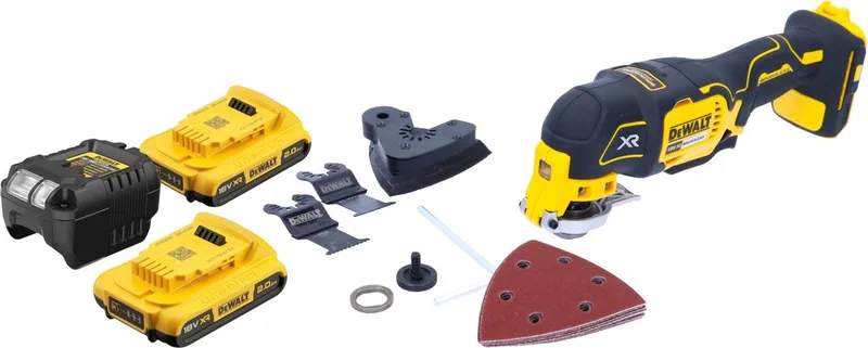 DCS 355 D2 accu-oscillator multitool 18 V borstelloos + 2x accu 2,0 Ah + oplader + accessoires van DEWALT – productafbeelding