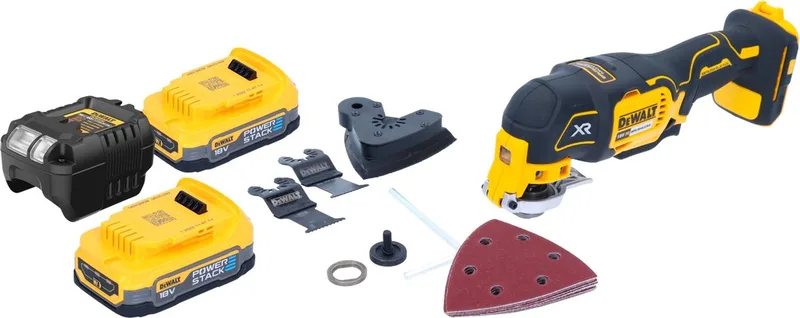 DCS 355 N snoerloze oscillerende multitool 18 V borstelloos + accessoireset - zonder accu, zonder oplader van DEWALT – productafbeelding