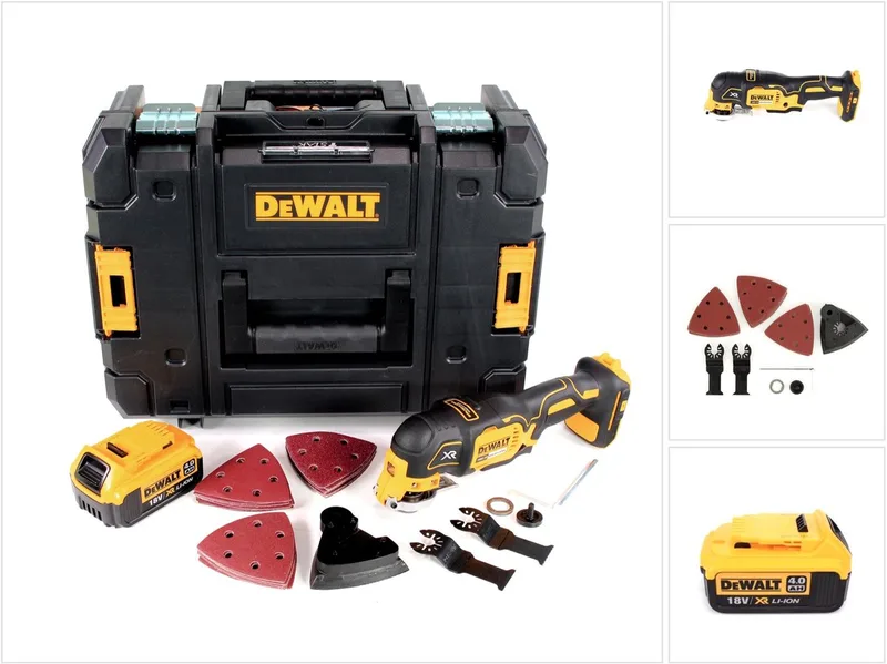 DCS 355 NT accu-oscillator multitool 18 V borstelloos + 1x accu 4,0 Ah + accessoires + TSTAK - zonder oplader de DEWALT – image du produit