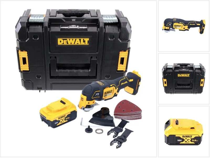 DCS 355 NT accu-oscillator multitool 18 V borstelloos + 1x accu 5,0 Ah + accessoires + TSTAK - zonder oplader by DEWALT – product image