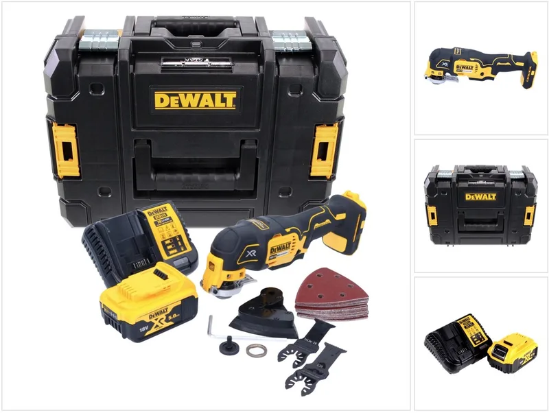 DCS 355 P1 accu-oscillator multitool 18 V borstelloos + 1x accu 5,0 Ah + oplader + accessoires + TSTAK de DEWALT – image du produit