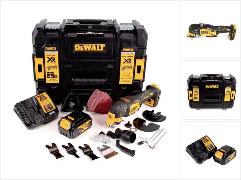 DCS 356 M1 accu-multitool 18 V borstelloos + 1x accu 4,0 Ah + oplader + 19-delige accessoire set + TSTAK by DEWALT – product image