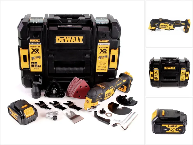 DCS 356 NT accu-multitool 18 V borstelloos + 1x accu 4,0 Ah + 19-delige set accessoires + TSTAK - zonder oplader de DEWALT – image du produit