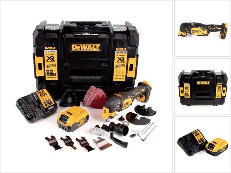 DCS 356 P1 accu-multitool 18 V borstelloos + 1x accu 5,0 Ah + oplader + 19-delige accessoire set + TSTAK de DEWALT – image du produit