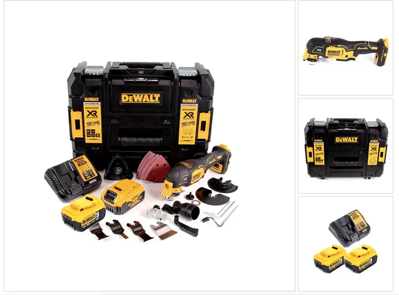 DCS 356 P2 accu-multitool 18 V borstelloos + 2x accu 5,0 Ah + oplader + 19-delige accessoire set + TSTAK de DEWALT – image du produit