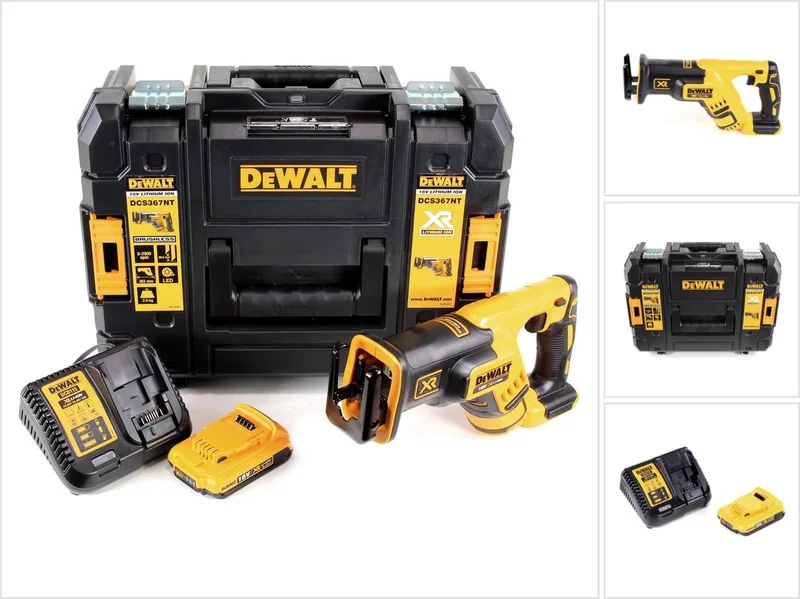 DCS 367 D1 accu-reciprozaag 18V Brushless + 1x oplaadbare accu 2.0Ah + lader + TSTAK von DEWALT – Produktbild