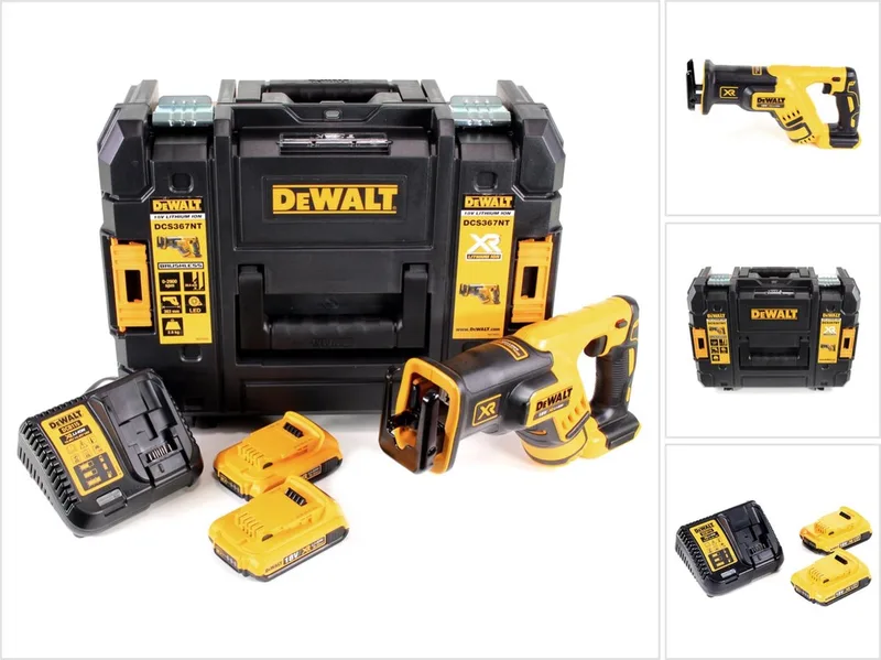 DCS 367 D2 accu-reciprozaag 18V borstelloos + 2x accu 2,0Ah + lader + TSTAK fra DEWALT – produktbillede