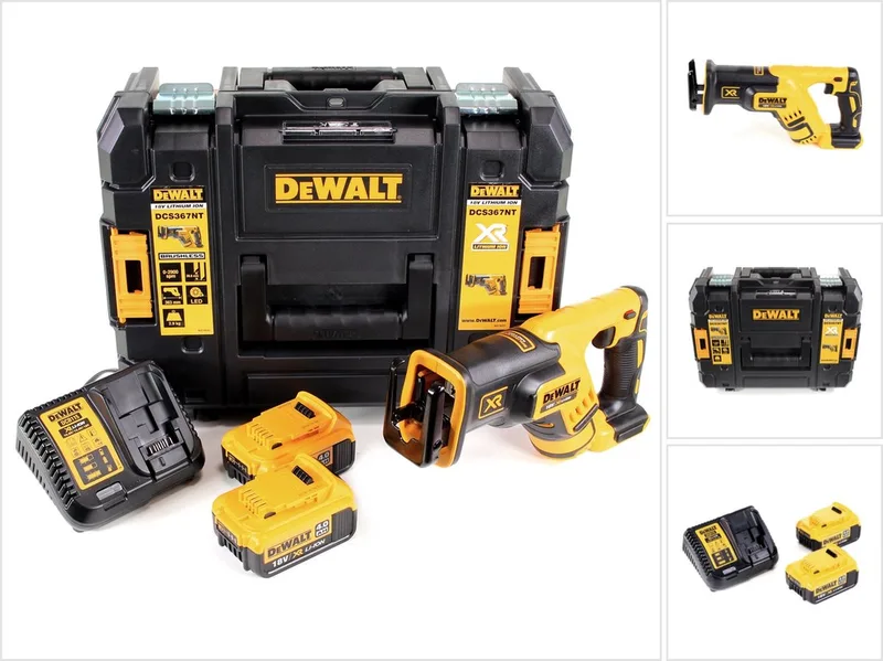 DCS 367 M2 Accu Reciprozaag 18V Brushless + 2x accu 4,0Ah + lader + TSTAK von DEWALT – Produktbild