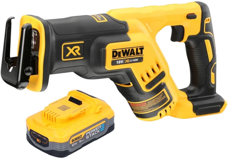 DCS 367 N accu reciprozaag 18 V borstelloos + 1x Powerstack accu 5.0 Ah - zonder oplader fra DEWALT – produktbillede