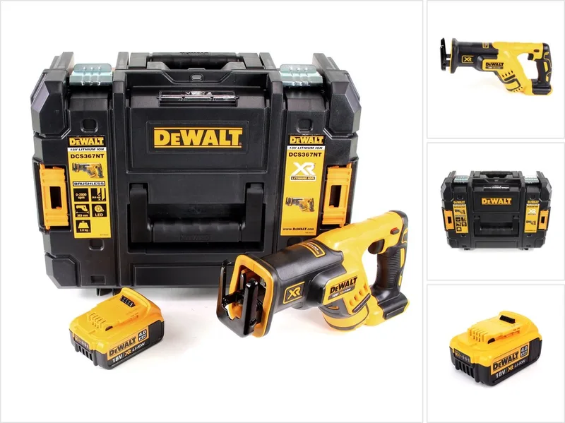 DCS 367 NT Accu Reciprozaag 18V Brushless + 1x accu 4,0Ah + TSTAK - zonder lader de DEWALT – image du produit
