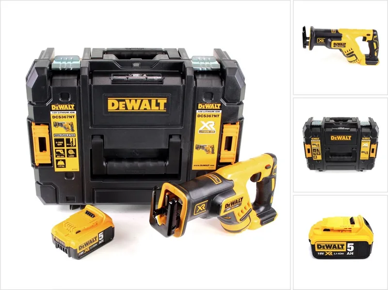 DCS 367 NT Accu Reciprozaag 18V Brushless + 1x accu 5,0Ah + TSTAK - zonder lader de DEWALT – image du produit