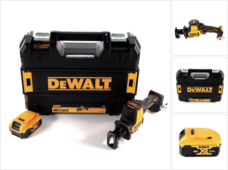 DCS 369 NT accu-reciprozaag 18 V + 1x accu 5,0 Ah + TSTAK - zonder oplader van DEWALT – productafbeelding