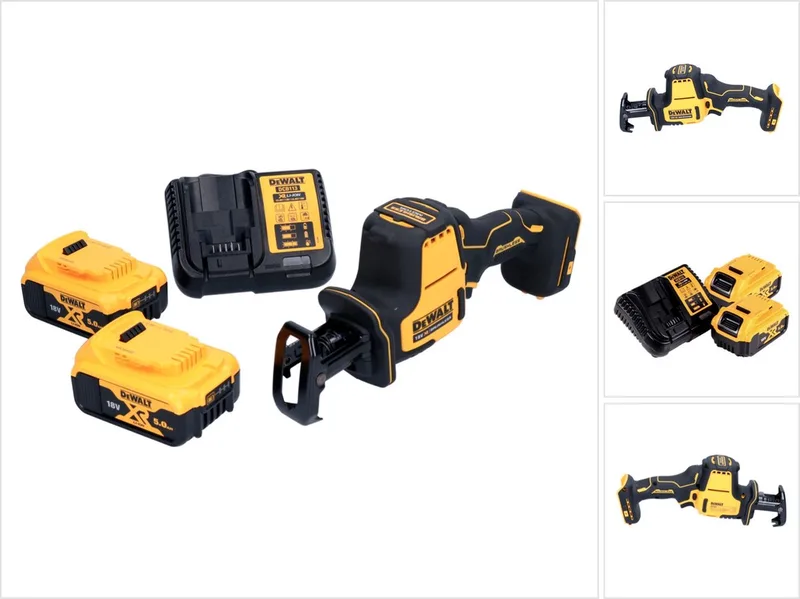 DCS 369 P2 accu reciprozaag 18 V borstelloos + 2x accu 5,0 Ah + oplader by DEWALT – product image