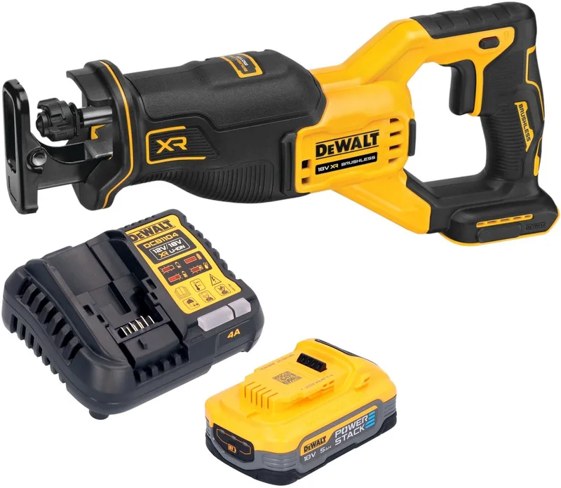 DCS 382 H1 accu reciprozaag sabelszaag 18 V borstelloos + 1x Powerstack accu 5,0 Ah + oplader von DEWALT – Produktbild