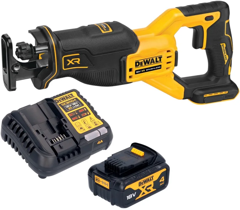 DCS 382 M1 accu reciprozaag sabelszaag 18 V borstelloos + 1x accu 4,0 Ah + oplader fra DEWALT – produktbillede