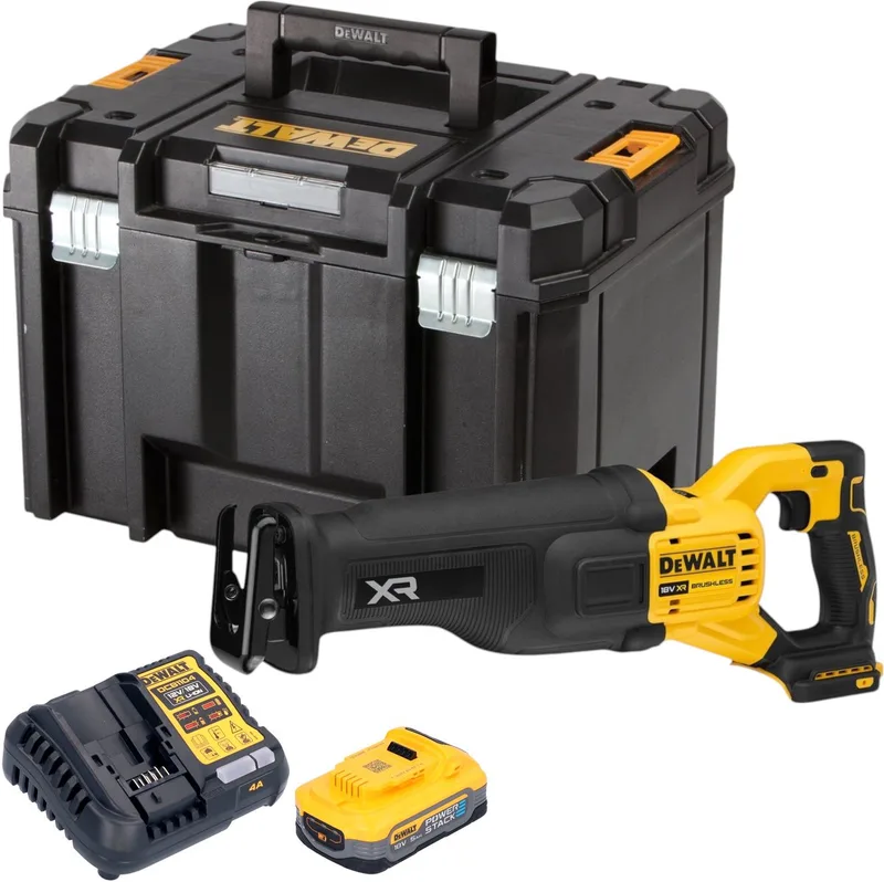DCS 386 H1T accu-reciprozaag 18 V borstelloos + 1x Powerstack accu 5.0 Ah + lader + TSTAK by DEWALT – product image