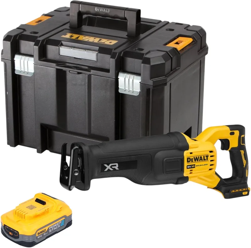 DCS 386 NT accu-reciprozaag 18 V borstelloos + 1x Powerstack accu 5.0 Ah + TSTAK - zonder oplader by DEWALT – product image