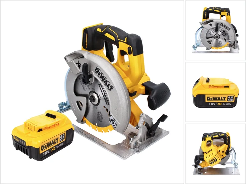 DCS 570 accucirkelzaag 18 V 184 mm borstelloos + 1x accu 4.0 Ah - zonder lader fra DEWALT – produktbillede