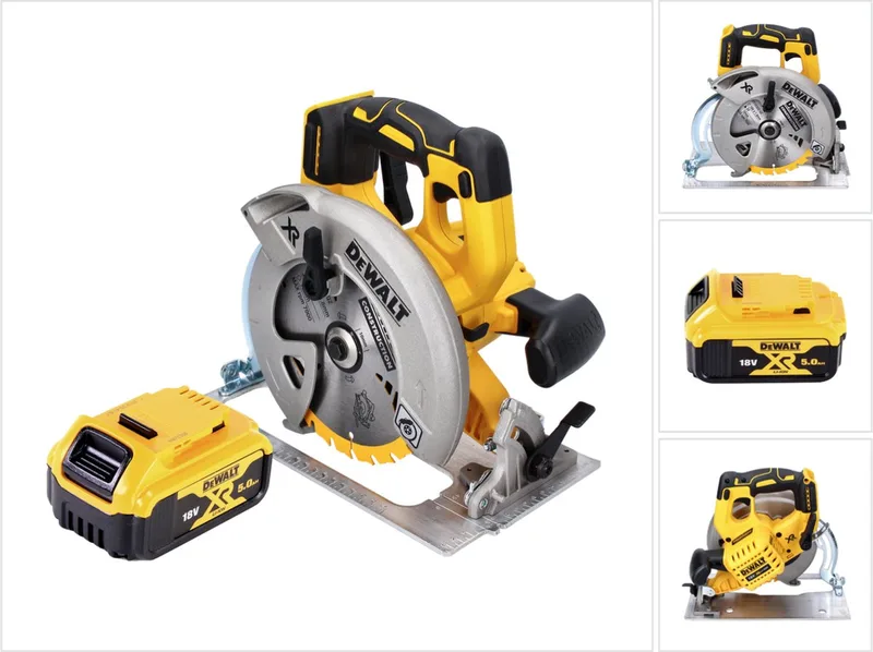 DCS 570 accucirkelzaag 18 V 184 mm borstelloos + 1x accu 5.0 Ah - zonder lader de DEWALT – image du produit