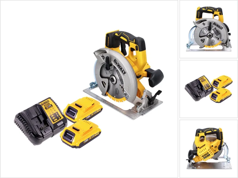 DCS 570 D2 accucirkelzaag 18 V 184 mm borstelloos + 2x accu 2.0 Ah + lader von DEWALT – Produktbild