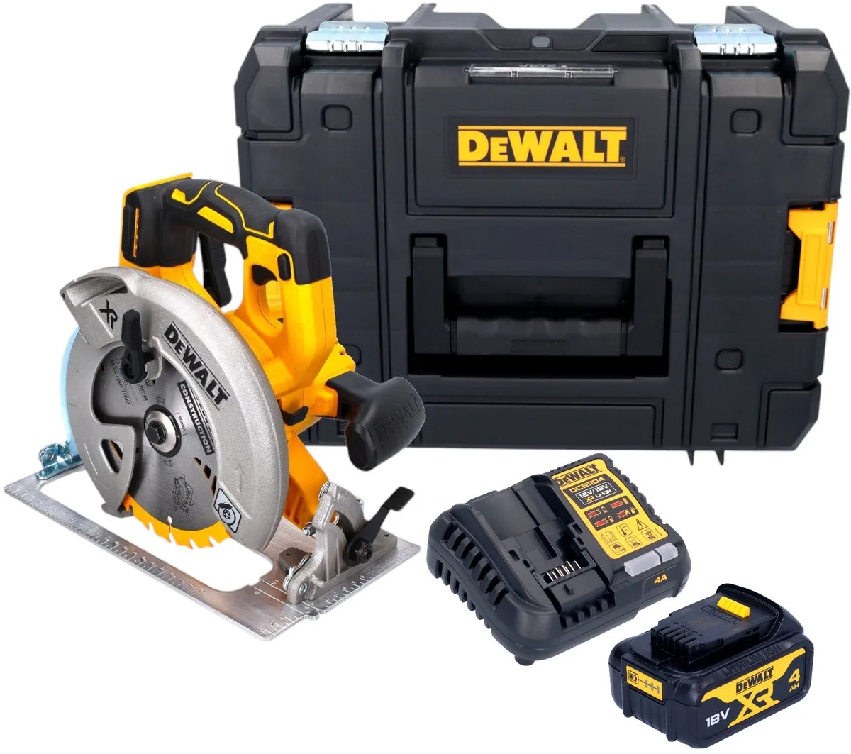 DCS 570 M1T accu-handcirkelzaag 18 V 184 mm borstelloos + 1x accu 4,0 Ah + oplader + TSTAK de DEWALT – image du produit