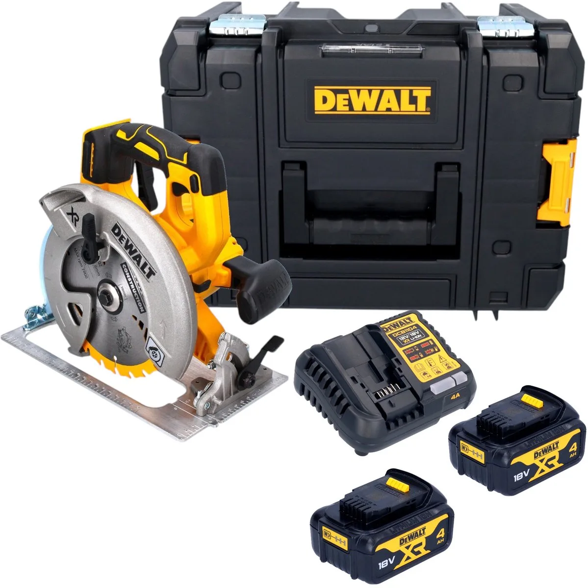 DCS 570 M2T accu-handcirkelzaag 18 V 184 mm borstelloos + 2x accu 4,0 Ah + oplader + TSTAK de DEWALT – image du produit