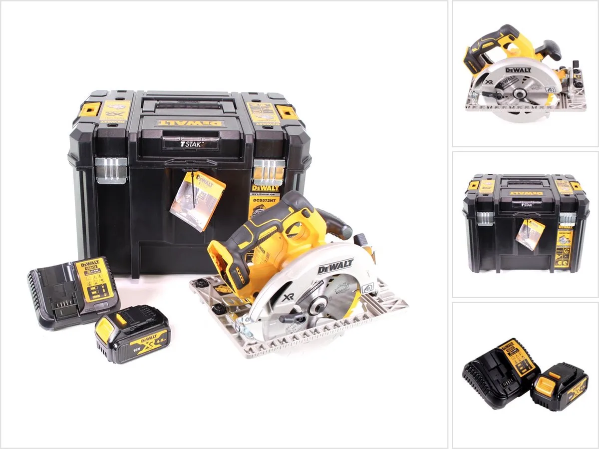 DCS 572 M1 accu-handcirkelzaag 18 V 184 x 16 mm + 1x accu 4,0 Ah + oplader + T-STAK de DEWALT – image du produit