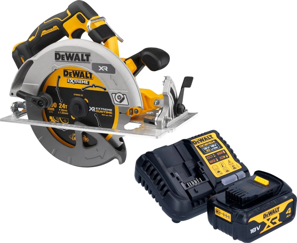 DCS 573 M1 Accucirkelzaag 18 V 190 x 30 mm borstelloos + 1x accu 4.0 Ah + lader by DEWALT – product image