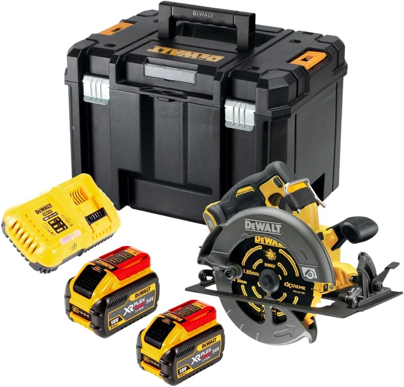DCS 578 NT Accucirkelzaag 54V XR FlexVolt 190 mm borstelloos + zaagblad + TSTAK - zonder accu, zonder oplader fra DEWALT – produktbillede