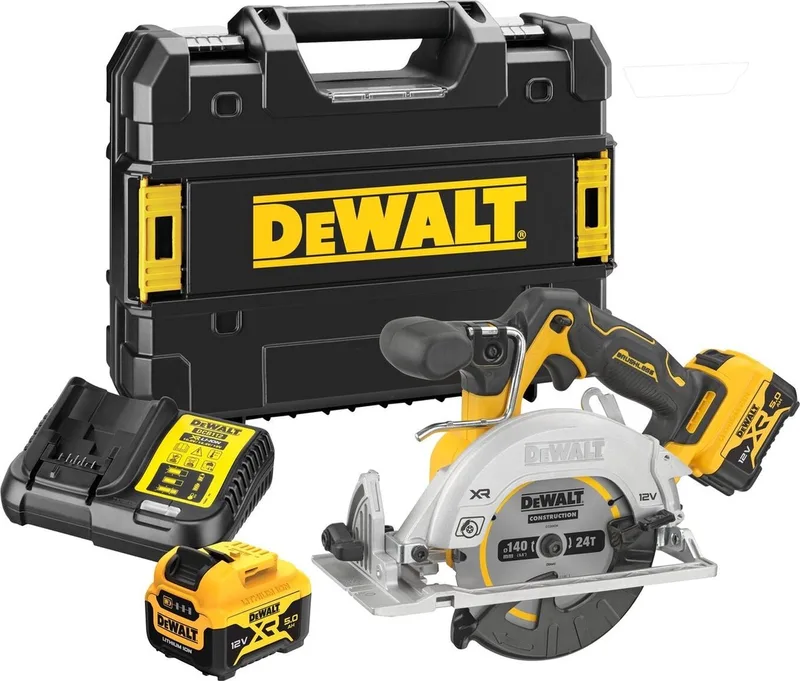 DCS512P2 Accu Compact Cirkelzaag 140mm 12V XR 5.0Ah in TSTAK van DEWALT – productafbeelding
