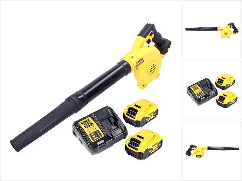 DCV 100 P2 accubladblazer / bladblazer 18 V + 2x accu 5.0 Ah + lader fra DEWALT – produktbillede