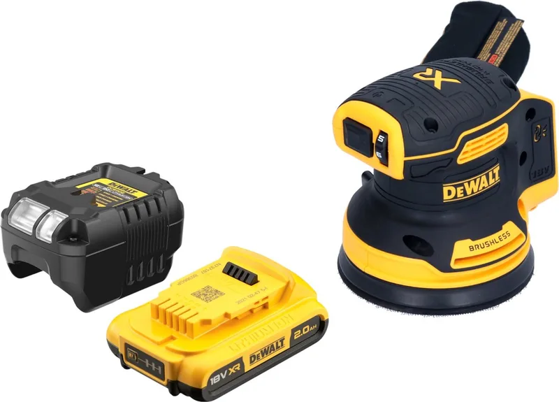 DCW 210 D1 accu excentrische schuurmachine 18 V 125 mm borstelloos + 1x accu 2.0 Ah + lader de DEWALT – image du produit