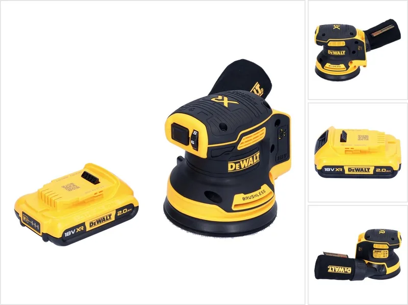 DCW 210 N Accuschuurmachine 18 V 125 mm borstelloos + 1x accu 2.0 Ah - zonder lader von DEWALT – Produktbild