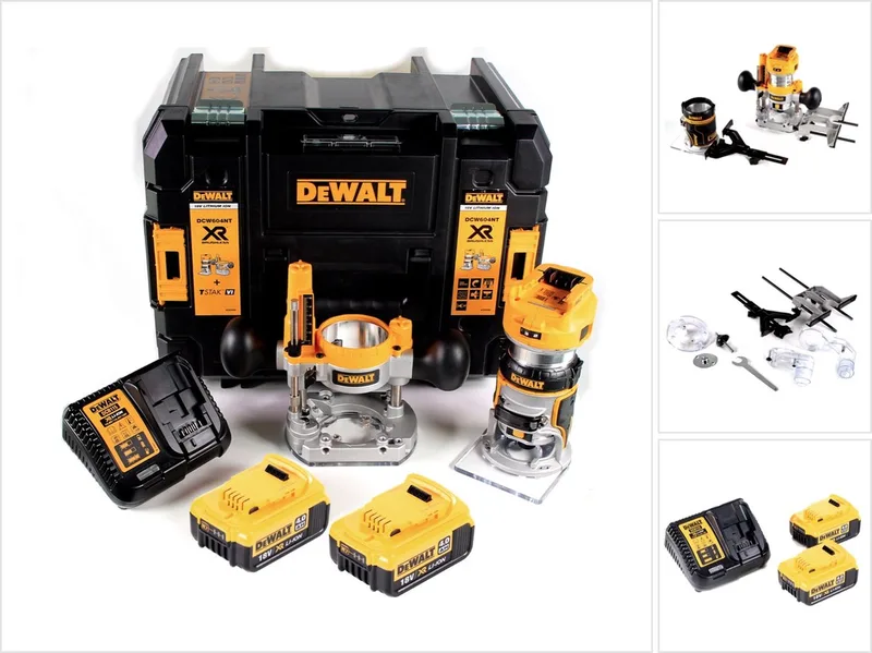 DCW 604 M2 accumachine 18V 55 mm + 2x accu 4.0 Ah + 1x snellader in TSTAK von DEWALT – Produktbild