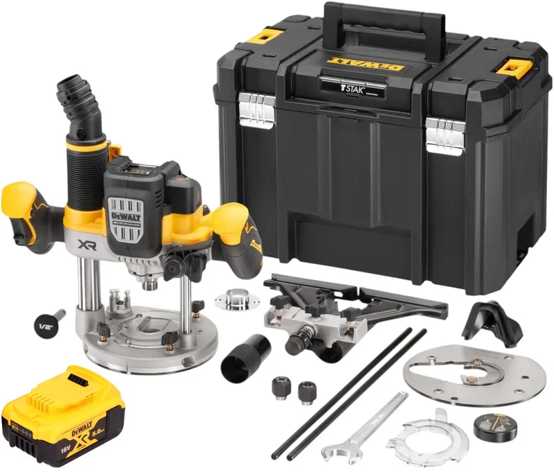 DCW 620 NT bovenfrees 18 V 12 mm borstelloos + 1x accu 5.0 Ah + TSTAK - zonder oplader de DEWALT – image du produit