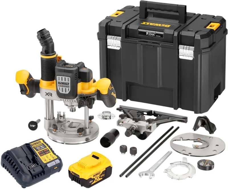 DCW 620 P1T bovenfrees 18 V 12 mm borstelloos + 1x accu 5.0 Ah + lader + TSTAK von DEWALT – Produktbild