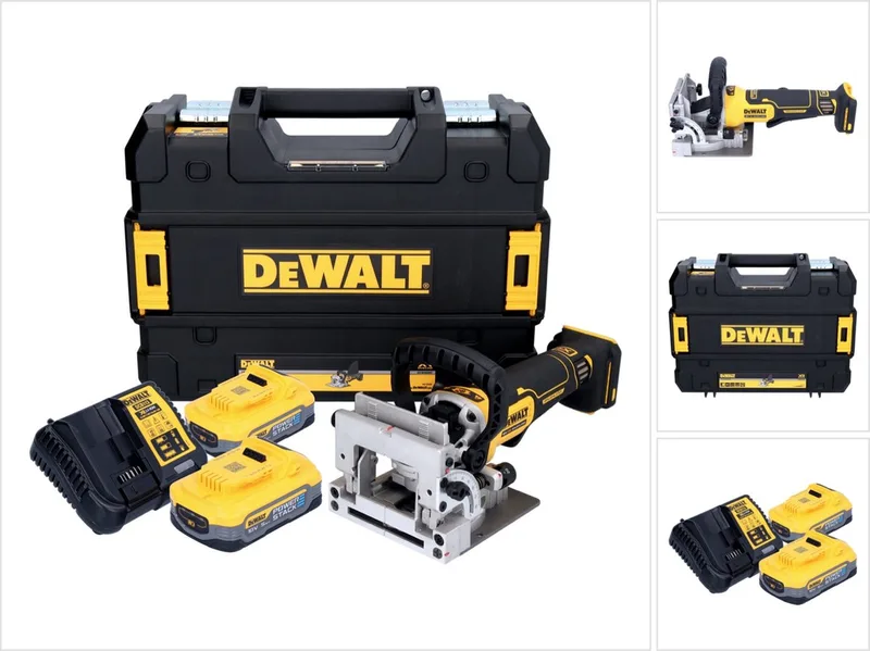 DCW 682 H2T accu platte deuvelfrees 18 V 102 x 20 mm borstelloos + 2x Powerstack accu 5.0 Ah + lader + TSTAK de DEWALT, Jaune – image du produit